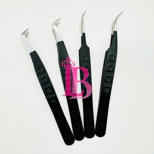 High Quality Black Eyelash Extension Tweezers <b>mink</b> <b>Lash</b> Tweezers Professional Eyelashes Stainless Steel Logo Offer Sustainable - Product Image 3