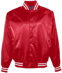 Blouson universitaire en satin pour homme, couleur unie, col rond, fermeture boutonnée, style urbain, coupe classique, pour l'hiver - Product Image 3