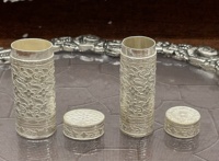 Nouvel arrivage Vintage gravé à la main, motifs allemands, plaqué argent, longue boîte ovale, boîte rectangulaire, bijoux pour la décoration de la maison