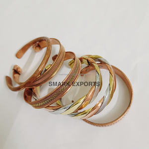 Premium Quality <b>Copper</b> Healing Bangles Handmade Adjustable Cuff <b>Bracelets</b> for Arthritis Pain Relief and Fashion Jewelry - Product Image 5