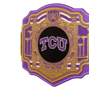 เข็มขัดแชมป์ TCU Fear The Frog แบบปรับแต่งได้ เข็มขัดกีฬาคุณภาพพรีเมียมสำหรับแฟนๆ และนักสะสมของทีม TCU - Product Image 2