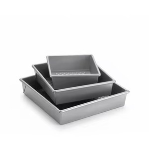Baking pan silver square aluminum multi-size deep baking <b>trays</b> <b>for</b> brownies lasagna roasting and baking pan - Product Image 3