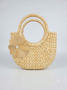 Sac bandoulière bohème en jacinthe d'eau, écologique, 500 ml, design vintage, fermeture éclair, portable, mini sac d'été pour femme - Product Image 3