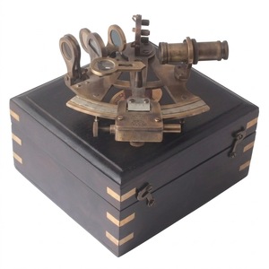 Brass Nautical Sextant with Wooden Box Vintage Marine Navigation Instrument Antique Nautical Decor Collectible Maritime Gift - Product Image 1