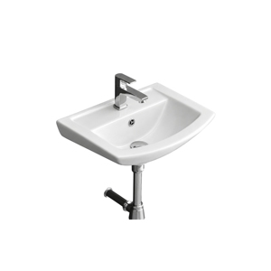 Lavabo de Pared Rectangular con Grifo Cromado de un Solo Orificio, Diseño Minimalista para Baño - Product Image 1