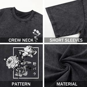 Camiseta Oversize Vintage para Hombre con Lavado Ácido, Estilo Urbano, 100% Algodón, Personalización Frontal, Venta al por Mayor OEM - Product Image 4