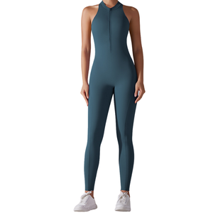 ชุดบอดี้สูทออกกำลังกายแบบซิปยาวสำหรับผู้หญิง ดีไซน์เว้าหลัง ยกกระชับสะโพก เหมาะสำหรับโยคะ ฟิตเนส และเล่นกีฬา - Product Image 2