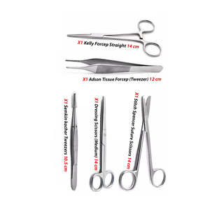 Juego de Instrumentos Quirúrgicos Ortopédicos de Acero Inoxidable: Tijeras, Pinzas, Gallipot, Bandeja Renal, Cuidado de Heridas, Sutura, para Médicos, de Dentavex - Product Image 6