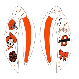 Diadema con cuentas de borde ancho de moda para mujer con diamantes de imitación de perlas accesorios para el cabello anudados para fiestas del día del juego - Product Image 1