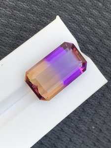 Ametrine violette naturelle, taille octogonale, 20 carats, clarté impeccable, pierre précieuse en vrac pour la création de bijoux, certifiée par un tiers, Zubeda Gems - Product Image 6