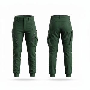 Pantalones de Motociclista de Cuero Sintético de Primera Calidad, Corte Ajustado, Bolsillos con Cremallera, Estilo Urbano, Tobillo Elástico - Product Image 2