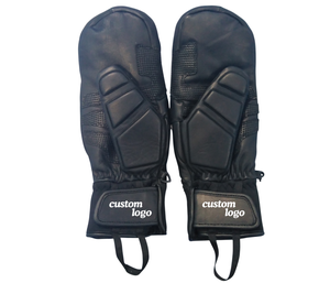 Mitaines de ski en cuir véritable personnalisées avec logo, rembourrées, pour hommes et femmes, gants de snowboard pour sports d'hiver - Product Image 3