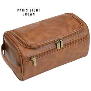 Genuine Leather Toiletry Bag <b>Mens</b> Dopp Kit Shaving Wash Bag Travel Cosmetic <b>Pouch</b> Large Capacity Wholesale UK TYG-0270 - Product Image 1