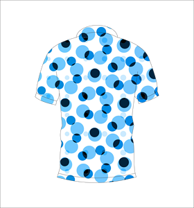 Camiseta Polo Sublimada Personalizada con Patrón de Círculos Azules, Transpirable, Deportiva, para Golf, para Hombre - Product Image 2