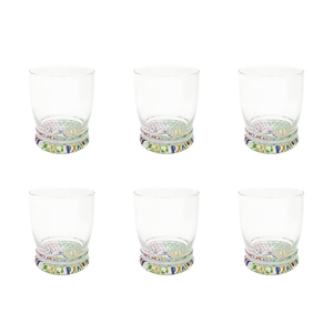 Set di 6 Bicchieri Decorativi in Vetro Maioliche Excelsa 8x8x9,5 cm - Product Image 3