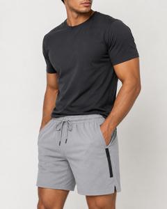 Shorts Bermuda Gris en Polyester pour Homme, Taille Mi-Haute, Fermeture Boutonnée, Respirant, Coupe-Vent, Imperméable, Écologique, Séchage Rapide, Style Sportif - Product Image 1