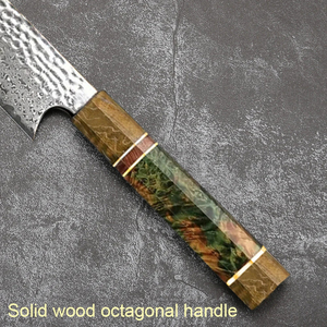 Cuchillo de chef de 8 pulgadas, cuchillo de cocina de acero de Damasco de 67 capas con mango de madera maciza, cuchillo de cocina para cortar carne y verduras - Product Image 5