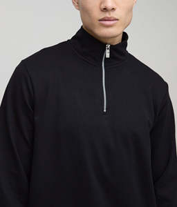 Half <b>zip</b> <b>up</b> Men Crew Neck Sweatshirt Custom Made in Wholesale and Premium Quality With Latest Design Pullover Sweatshirt - Product Image 4