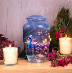 Urna de pavo real de la paz eterna, lugar de descanso para cenizas humanas, urna conmemorativa de cremación, recuerdo decorativo, tributo. - Product Image 6