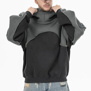 Hoodie Streetwear Homme Personnalisé de Haute Qualité, Coupe et Couture Sur Mesure, Patchwork, Bordure Courte, Coton Brut 100% Personnalisé, Coupe Oversize - Product Image 1