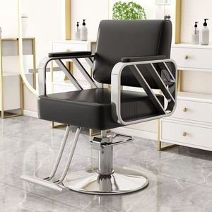 Sillón de Barbería Hidráulico Negro Dorado, Silla Giratoria de Estilismo para Salón de Belleza, para Barbería y Estudio de Tatuajes - Product Image 5