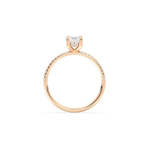 Anillo REYES CVD HPHT con diamante cultivado en laboratorio, halo oculto, precio al por mayor, oro sólido de 14K, regalos de boda, joyería fina para mujer - Product Image 5