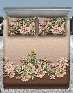 Juego de Sábanas de Microfibra con Estampado Floral 7D de Calidad Premium, Sábanas Planas con Fundas de Almohada, Tamaño Personalizado, Fábrica OEM - Product Image 5