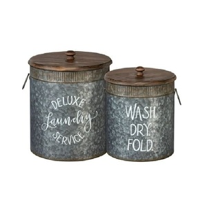 Best Trending <b>Set</b> Of 2 American Style Metal Food Storage Canister With Lid Finished For Kitchen Ware Food Storage Canister - Product Image 4