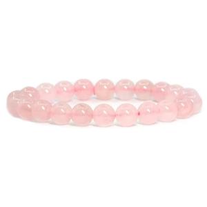 Natural Stone Rose Quartz Crystal Beads Folk Art Fairy Style Round Polished Handmade Bracelets Women <b>Men</b> Healing Energy 8mm - Product Image 1