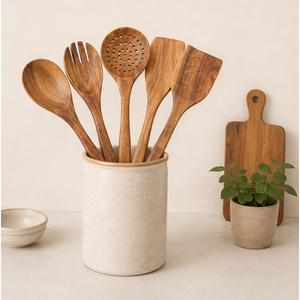 Juego de Cucharas de Cocina de Madera de Acacia Ecológicas, Utensilios de Cocina Antiadherentes de Primera Calidad, Espátula para Suministro a Granel para Restaurantes - Product Image 2