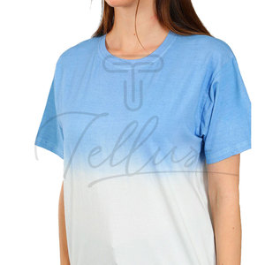 Camiseta Tie & Dye de Color Sólido de Alta Calidad al por Mayor para Mujer, Camiseta Tie & Dye de Algodón Ligero y Transpirable para Mujer - Product Image 4
