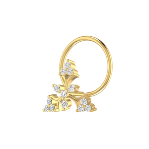 AJRETAIL เครื่องประดับจมูกเพชรแท้รูปดอกไม้ Celestial Bloom ทอง 14K น้ำหนัก 0.05 กะรัต สำหรับผู้หญิง - Product Image 4