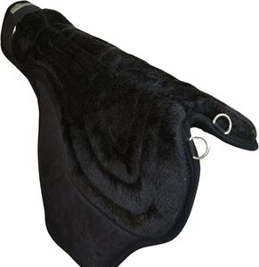 Tapis d'équitation sans selle avec étriers |   Selle de cheval sans arceau doublée de fausse fourrure |   Équipement d'équitation confortable - Product Image 2
