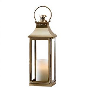 New Trending 2026 Metal Gold Color <b>Small</b> Size Candle <b>Lantern</b> for Home Gold Finish Candle Holder For Home & Garden Customized - Product Image 1