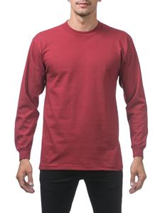 Camiseta de Manga Larga para Hombre, Cuello Redondo, Corte Regular, Color Gris Sólido, Informal, 220 Gramos, Transpirable - Product Image 3