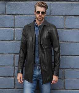 Chaqueta Larga de Piel de Oveja Genuina de Alta Calidad para Hombre y Mujer con Cuello Alto y Puños de Piel de Zorro Auténtica, Lista para el Invierno - Product Image 1