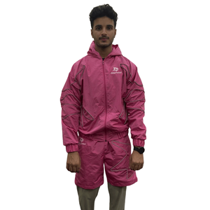 Premium Quality Trending Men's Lightweight Polyester Streetwear Windproof Waterproof Eco-Friendly 2 1 <b>Zip</b>-Up Hoodie <b>Shorts</b> - Product Image 1