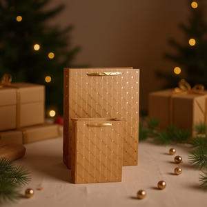 Sacchetto regalo ILAN taglia S con motivo a stelle dorate per confezioni regalo - Product Image 2