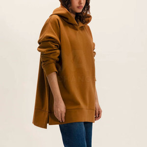 Stylish Winter <b>Long</b> Cotton Blended <b>Women</b> Oversized Fleece <b>Hoodies</b> with Drawstring Hood and Front Pocket <b>for</b> College Casual Wear - Product Image 2