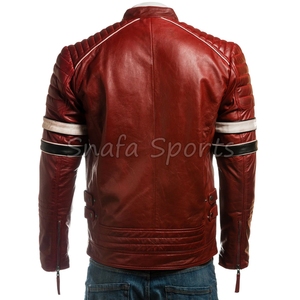 Top Trending Full Sleeve Factory Made Solid Pattern Press Button Cuffs 2026 Best Sheepskin Leather <b>Jacket</b> - Product Image 4