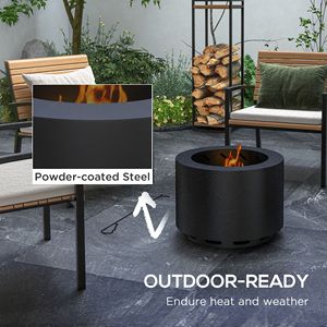 Brasero portable en acier noir avec pique-étiquette, poêle à feu sans fumée pour jardin, patio, pique-nique et camping - Product Image 6