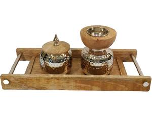 Nouvel ensemble brûleur à bakhoor en bois et métal martelé, design élégant, Madkhan arabe de qualité supérieure pour le Ramadan, l'Aïd, cadeaux festifs, Mubkhar - Product Image 3