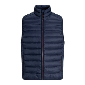 Chaleco Acolchado Impermeable para Hombre, Color Azul Marino, Relleno de Poliéster, Cuello Alto, Cierre de Cremallera, Cortavientos, Sin Mangas, ODM - Product Image 1