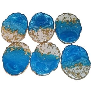 Posavasos de Resina Premium, Juego de Posavasos de Resina para Té y Café, Posavasos Ovalados, Accesorios de Mesa - Product Image 1