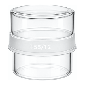 ขวดชั่งน้ำหนักแบบเตี้ย PYREX พร้อมข้อต่อเรียวสั้นภายนอก ฝาเกลียวแก้วสีเหลืองอำพัน สำหรับการเก็บตัวอย่างในห้องปฏิบัติการ - Product Image 1
