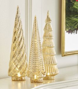 Modern design Glass Christmas <b>Tree</b> Figurine <b>Lighted</b> Glass Christmas <b>Tree</b> Mercury Glass Christmas <b>Tree</b> LED Christmas <b>Tree</b> Decor - Product Image 1