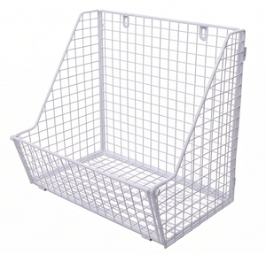 Premium White Metal <b>Wire</b> Storage <b>Basket</b> Rectangle <b>Hanging</b> Design For Multi-Purpose Neatening And Organization - Product Image 3