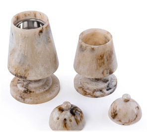 Arabian Style sandalwood Bakhoor Burner Set with Metal Insert and Mesh Lid Aromatherapy <b>Diffuser</b> All Season Use At Best Price - Product Image 1