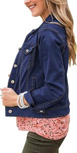 Women's <b>Cropped</b> <b>Denim</b> <b>Jacket</b> Vintage Blue Button Closure Casual Street Style OEM Custom Fashion Outerwear Premium Quality Fit - Product Image 2