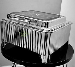 Calentador de Alimentos Rectangular de Acero Inoxidable, Servidor de Buffet, Soporte para Catering Chapado en Oro para Hoteles, Restaurantes, Bodas - I H C - Product Image 4